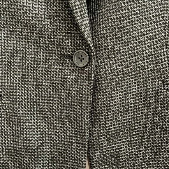 Banana Republic Gray Tailored Fit Single Button Blazer Women's 8 Houndstooth - Picture 4 of 14